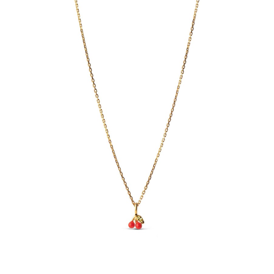 Halsk Der Enamel Copenhagen | Cherry Necklace Coral