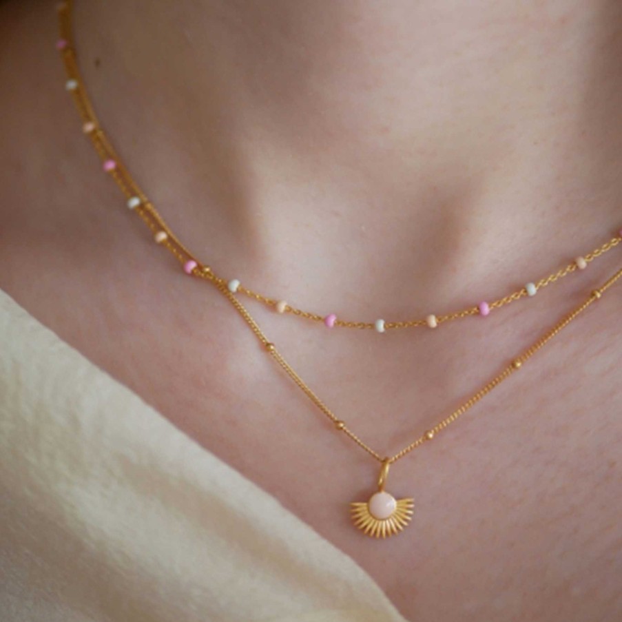 Halsk Der Enamel Copenhagen | Soleil Pale Peach Necklace