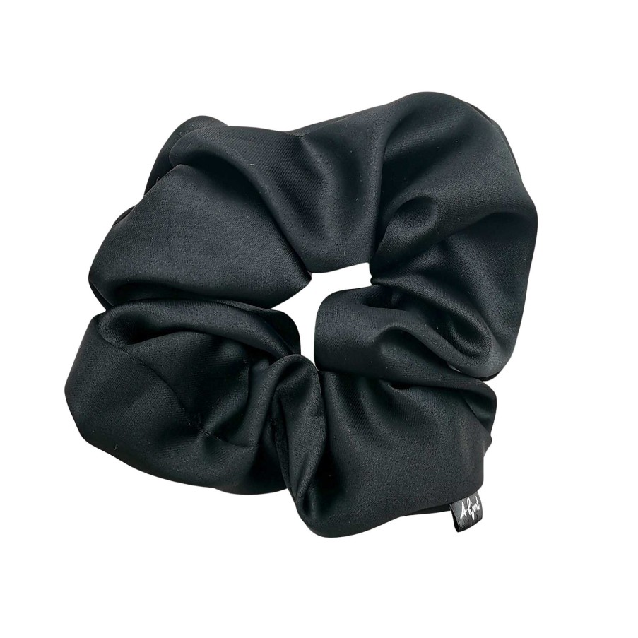 Accessories A-Hjort Jewellery | Hair Scrunchie Black Satin