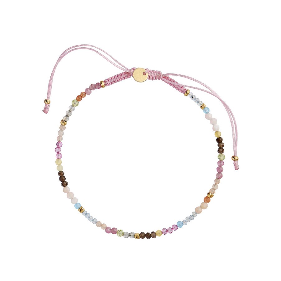 Armb Nd STINE A Jewelry | Candyfloss Rainbow Bracelet Mix With Light Pink Ribbon