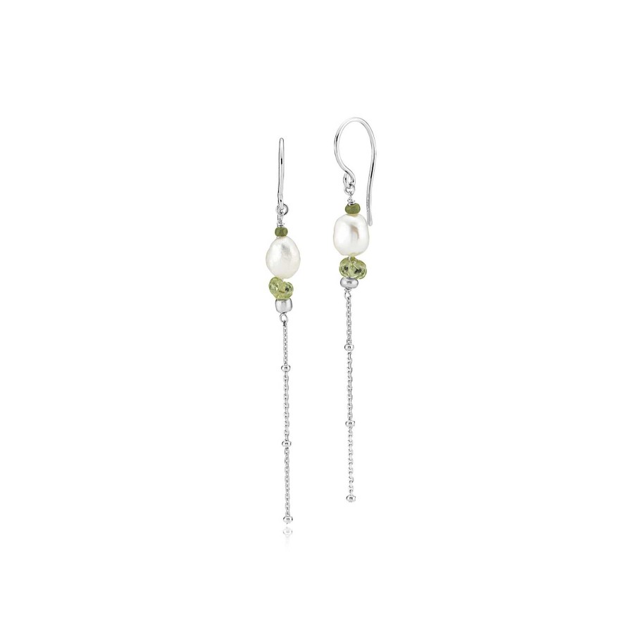 Reringe Sistie | Beach Earrings Green With Pearl