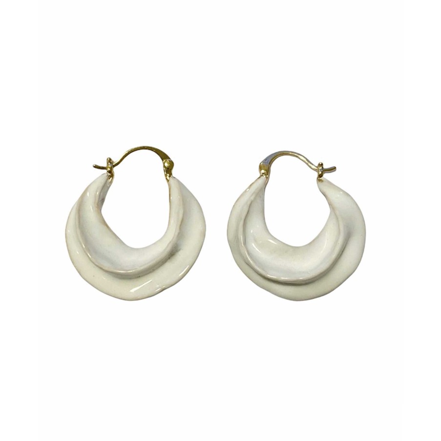 Reringe Pico | Africa Enamel Earrings White