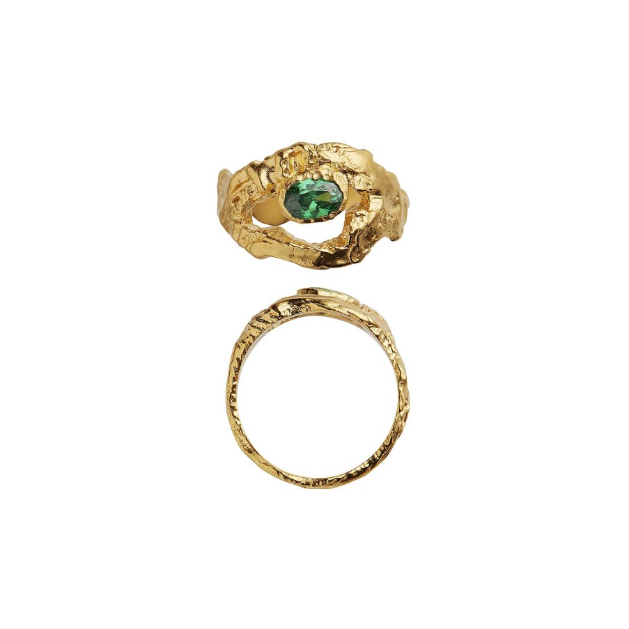 Ringe STINE A Jewelry | My Love Rock Ring With Green Stone