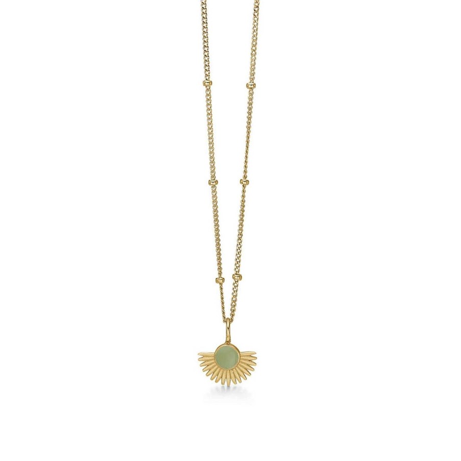 Halsk Der Enamel Copenhagen | Soleil Dusty Green Necklace