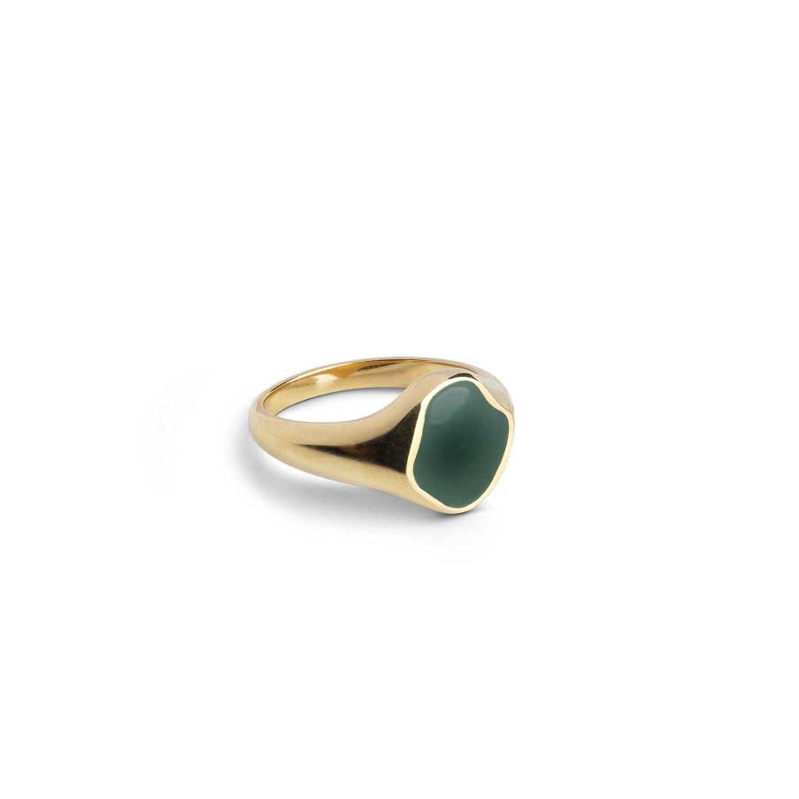 Ringe Enamel Copenhagen | Luna Ring Petrol Green