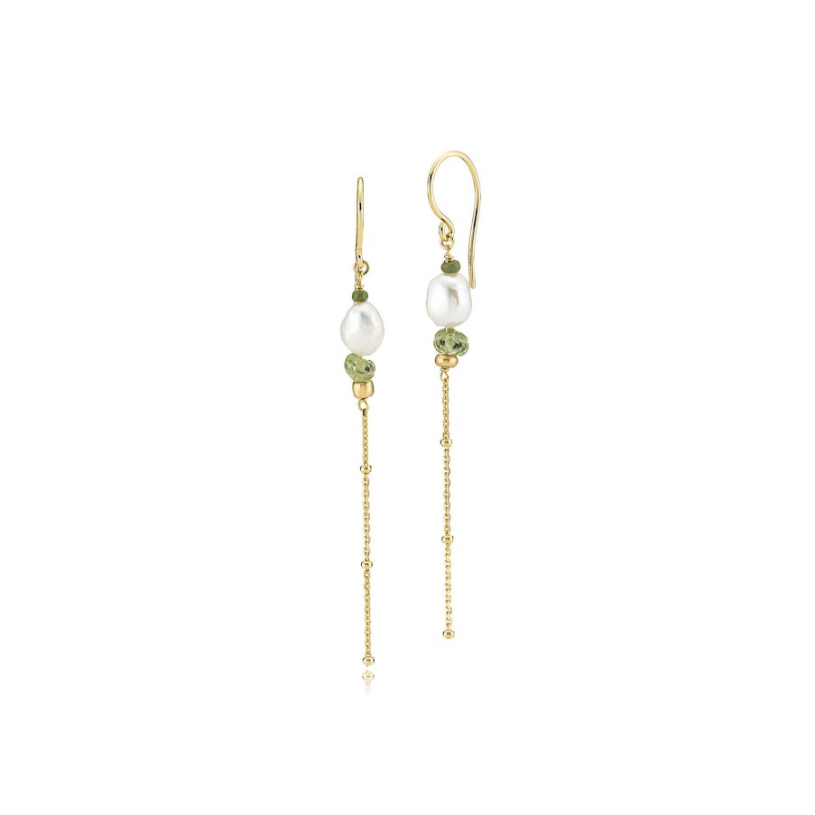 Reringe Sistie | Beach Earrings Green With Pearl