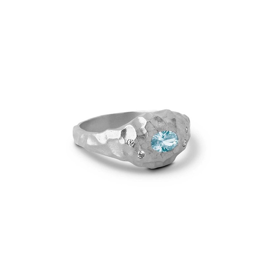 Ringe Enamel Copenhagen | Leia Ring Clear Blue/Clear